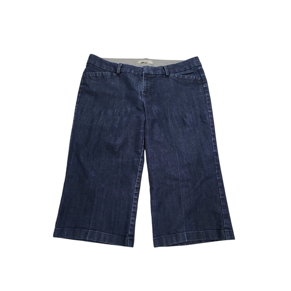 Dockers Capri Pants Women 10P Blue Denim Petite Cropped Wide Leg Indigo casual